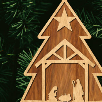 Intra απο ξύλο plywood Χρώμα wenge 3mm-4mm πάχος - Στολίδι Χριστουγεννιάτικου Δέντρου με Δίασταση 6x6 cm INTRAFABR-107977460 - Image 1