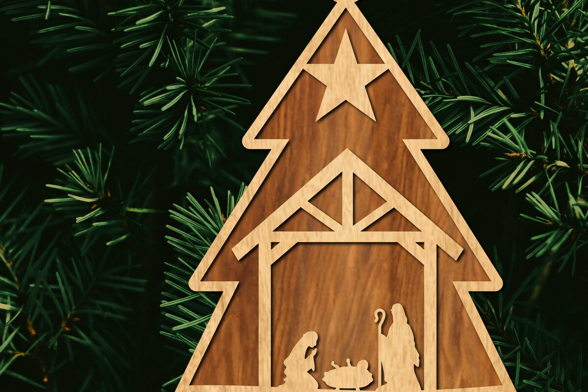 Intra απο ξύλο plywood  Χρώμα wenge 3mm-4mm πάχος - Στολίδι Χριστουγεννιάτικου Δέντρου με Δίασταση 6x6 cm INTRAFABR-107977460