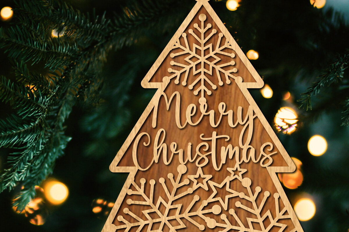 Intra απο ξύλο plywood  Χρώμα wenge 3mm-4mm πάχος - Στολίδι Χριστουγεννιάτικου Δέντρου με Δίασταση 6x6 cm INTRAFABR-125432146