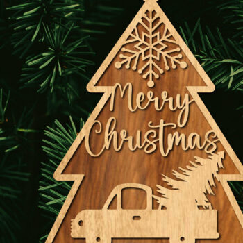 Intra απο ξύλο plywood  Χρώμα wenge 3mm-4mm πάχος - Στολίδι Χριστουγεννιάτικου Δέντρου με Δίασταση 6x6 cm INTRAFABR-103581331 - Image 1