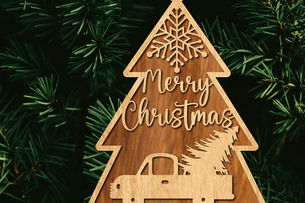 Intra απο ξύλο plywood  Χρώμα wenge 3mm-4mm πάχος - Στολίδι Χριστουγεννιάτικου Δέντρου με Δίασταση 6x6 cm INTRAFABR-103581331