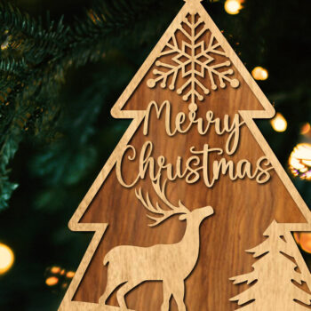 Intra απο ξύλο plywood  Χρώμα wenge 3mm-4mm πάχος - Στολίδι Χριστουγεννιάτικου Δέντρου με Δίασταση 6x6 cm INTRAFABR-72205370 - Image 1