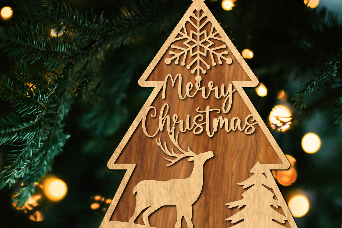 Intra απο ξύλο plywood  Χρώμα wenge 3mm-4mm πάχος - Στολίδι Χριστουγεννιάτικου Δέντρου με Δίασταση 6x6 cm INTRAFABR-72205370