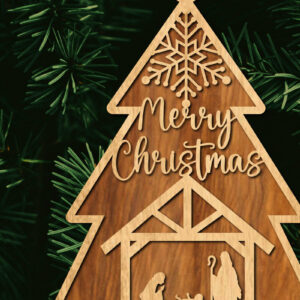 Intra απο ξύλο plywood  Χρώμα wenge 3mm-4mm πάχος - Στολίδι Χριστουγεννιάτικου Δέντρου με Δίασταση 6x6 cm INTRAFABR-37164219