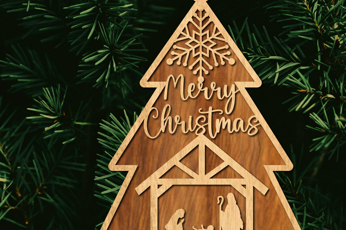 Intra απο ξύλο plywood  Χρώμα wenge 3mm-4mm πάχος - Στολίδι Χριστουγεννιάτικου Δέντρου με Δίασταση 6x6 cm INTRAFABR-37164219