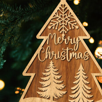 Intra απο ξύλο plywood  Χρώμα wenge 3mm-4mm πάχος - Στολίδι Χριστουγεννιάτικου Δέντρου με Δίασταση 6x6 cm INTRAFABR-79072357 - Image 1