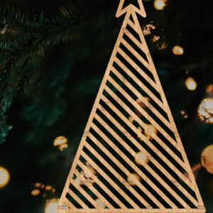 Intra απο ξύλο plywood  Χρώμα wenge 3mm-4mm πάχος - Στολίδι Χριστουγεννιάτικου Δέντρου με Δίασταση 6x6 cm INTRAFABR-105129161