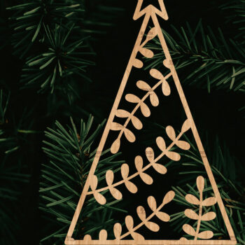 Intra απο ξύλο plywood  Χρώμα wenge 3mm-4mm πάχος - Στολίδι Χριστουγεννιάτικου Δέντρου με Δίασταση 6x6 cm INTRAFABR-81099599 - Image 1