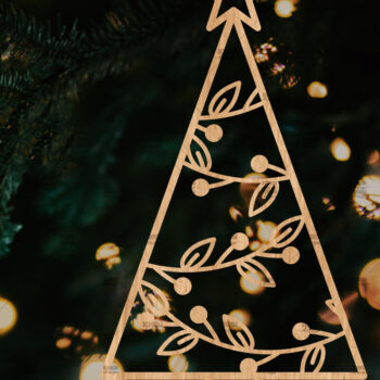 Intra απο ξύλο plywood  Χρώμα wenge 3mm-4mm πάχος - Στολίδι Χριστουγεννιάτικου Δέντρου με Δίασταση 6x6 cm INTRAFABR-105127681 - Image 1