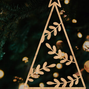 Intra απο ξύλο plywood  Χρώμα wenge 3mm-4mm πάχος - Στολίδι Χριστουγεννιάτικου Δέντρου με Δίασταση 6x6 cm INTRAFABR-105127769