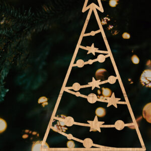 Intra απο ξύλο plywood  Χρώμα wenge 3mm-4mm πάχος - Στολίδι Χριστουγεννιάτικου Δέντρου με Δίασταση 6x6 cm INTRAFABR-105127859