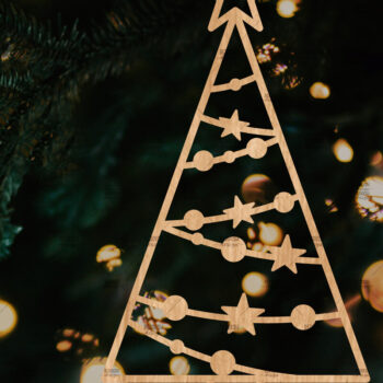 Intra απο ξύλο plywood  Χρώμα wenge 3mm-4mm πάχος - Στολίδι Χριστουγεννιάτικου Δέντρου με Δίασταση 6x6 cm INTRAFABR-105127859 - Image 1