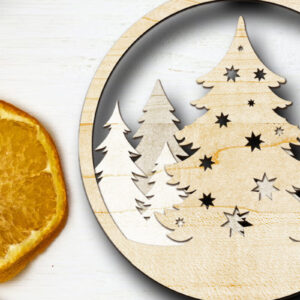 Intra απο ξύλο plywood  Χρώμα wenge 3mm-4mm πάχος - Στολίδι Χριστουγεννιάτικου Δέντρου, Διακόσμηση πολλαπλών στρώσεων Δίασταση 4x4 cm INTRAFABR-78712211