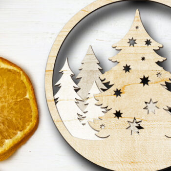 Intra απο ξύλο plywood  Χρώμα wenge 3mm-4mm πάχος - Στολίδι Χριστουγεννιάτικου Δέντρου, Διακόσμηση πολλαπλών στρώσεων Δίασταση 4x4 cm INTRAFABR-78712211 - Image 1