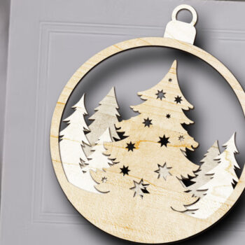 Intra απο ξύλο plywood  Χρώμα wenge 3mm-4mm πάχος - Στολίδι Χριστουγεννιάτικου Δέντρου, Διακόσμηση πολλαπλών στρώσεων Δίασταση 4x4 cm INTRAFABR-78712211 - Image 2