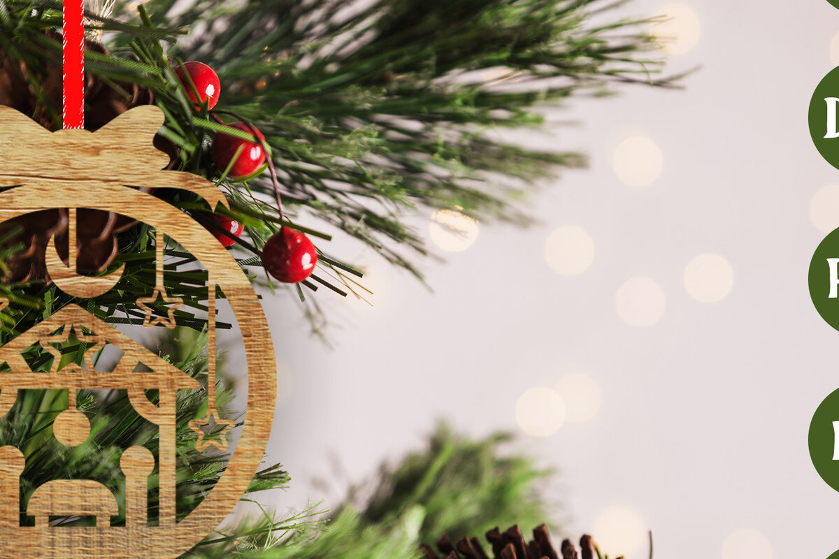 Intra απο ξύλο plywood  Χρώμα wenge 3mm-4mm πάχος - Στολίδι Χριστουγεννιάτικου Δέντρου Δίασταση 6x6 cm INTRAFABR-76152425