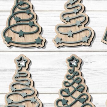 Intra απο ξύλο plywood  Χρώμα wenge 3mm-4mm πάχος - Στολίδι Χριστουγεννιάτικου Δέντρου , Δίασταση 6x6 cm INTRAFABR-76152451 - Image 1