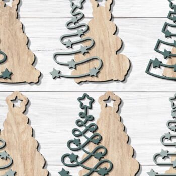 Intra απο ξύλο plywood  Χρώμα wenge 3mm-4mm πάχος - Στολίδι Χριστουγεννιάτικου Δέντρου , Δίασταση 6x6 cm INTRAFABR-76152451 - Image 2