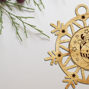 Intra απο ξύλο plywood Χρώμα wenge 3mm-4mm πάχος - Πρότυπο στολίδι χριστουγεννιάτικου δέντρου Δίασταση 4x4 cm INTRAFABR-77192934 - Image 3