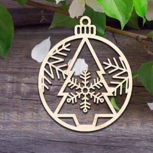 Intra απο ξύλο plywood  Χρώμα wenge 3mm-4mm πάχος - Στολίδι Χριστουγεννιάτικου Δέντρου V2 Δίασταση 6x6 cm INTRAFABR-76152388