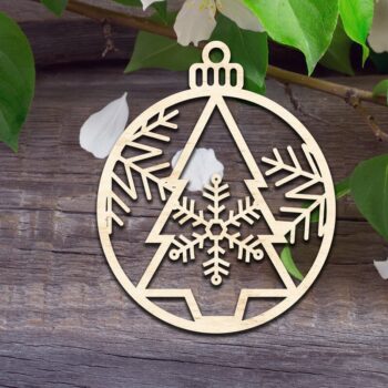 Intra απο ξύλο plywood  Χρώμα wenge 3mm-4mm πάχος - Στολίδι Χριστουγεννιάτικου Δέντρου V2 Δίασταση 6x6 cm INTRAFABR-76152388 - Image 1