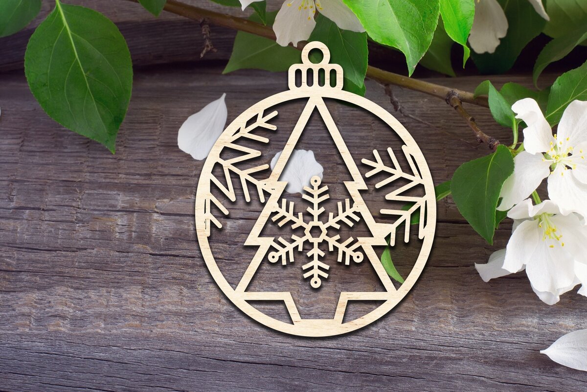 Intra απο ξύλο plywood  Χρώμα wenge 3mm-4mm πάχος - Στολίδι Χριστουγεννιάτικου Δέντρου V2 Δίασταση 6x6 cm INTRAFABR-76152388