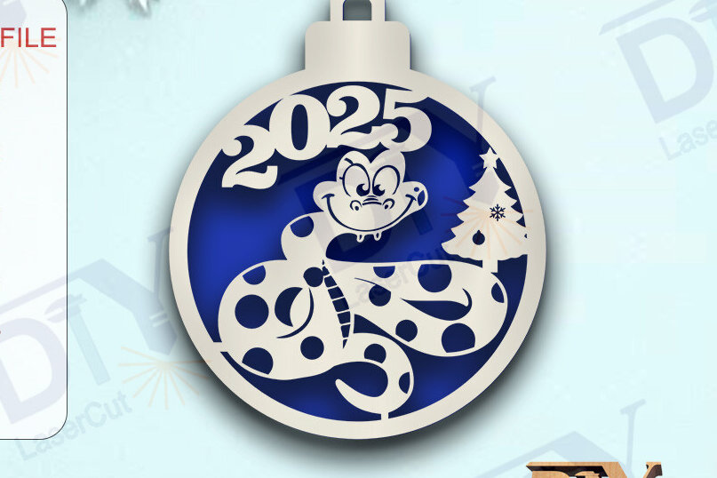 Intra απο ξύλο plywood  Χρώμα wenge 3mm-4mm πάχος - Στολίδι Χριστουγεννιάτικου Δέντρου με Φίδι Δίασταση 20x25 cm INTRAFABR-104254233