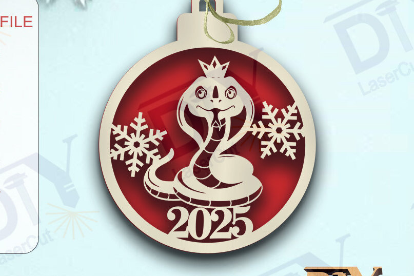 Intra απο ξύλο plywood  Χρώμα wenge 3mm-4mm πάχος - Στολίδι Χριστουγεννιάτικου Δέντρου με Φίδι Δίασταση 20x25 cm INTRAFABR-37711676