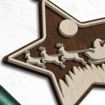 Intra απο ξύλο plywood Χρώμα wenge 3mm-4mm πάχος - Χριστουγεννιάτικα στολίδια ΔΕΝΤΡΟ, Διακόσμηση Δίασταση 4x4 cm INTRAFABR-38002929 - Image 3