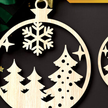 Intra απο ξύλο plywood  Χρώμα wenge 3mm-4mm πάχος - Στολίδια χριστουγεννιάτικων δέντρων με λέιζερ Δίασταση 6x6 cm INTRAFABR-76050356 - Image 1