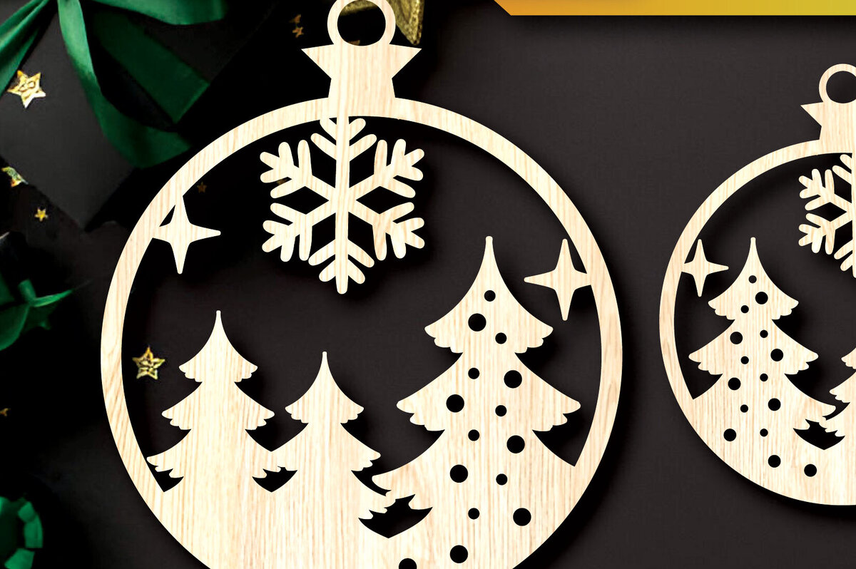 Intra απο ξύλο plywood  Χρώμα wenge 3mm-4mm πάχος - Στολίδια χριστουγεννιάτικων δέντρων με λέιζερ Δίασταση 6x6 cm INTRAFABR-76050356