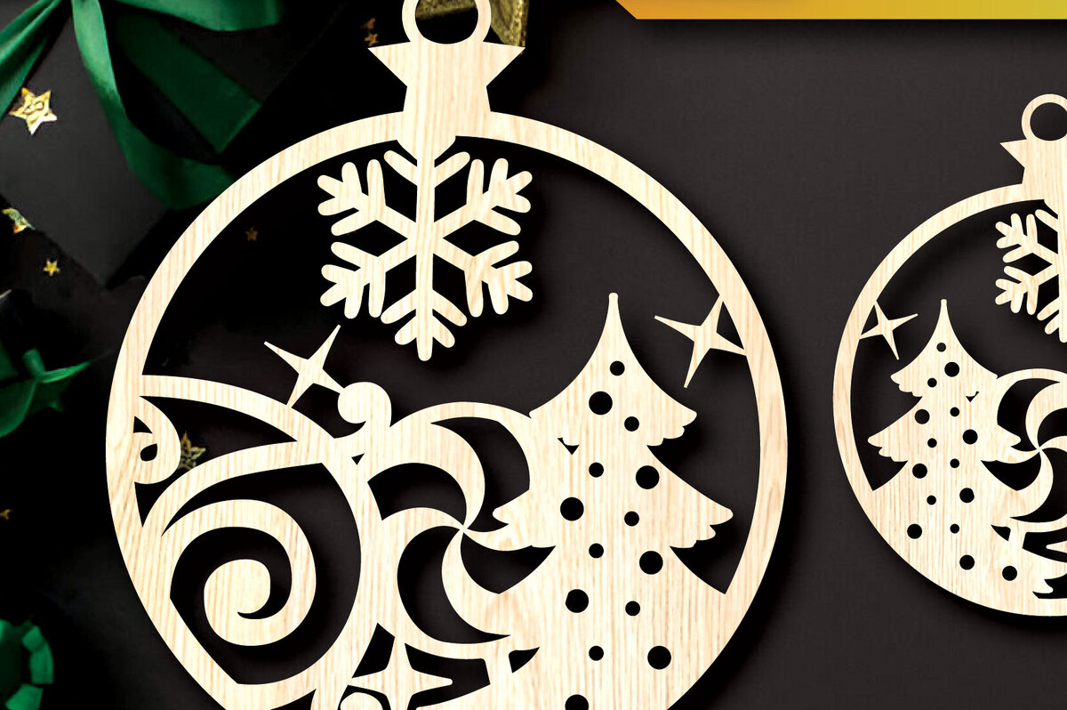 Intra απο ξύλο plywood  Χρώμα wenge 3mm-4mm πάχος - Στολίδια χριστουγεννιάτικων δέντρων με λέιζερ Δίασταση 6x6 cm INTRAFABR-76050299