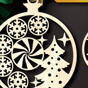 Intra απο ξύλο plywood  Χρώμα wenge 3mm-4mm πάχος - Στολίδια χριστουγεννιάτικων δέντρων με λέιζερ Δίασταση 6x6 cm INTRAFABR-76050319