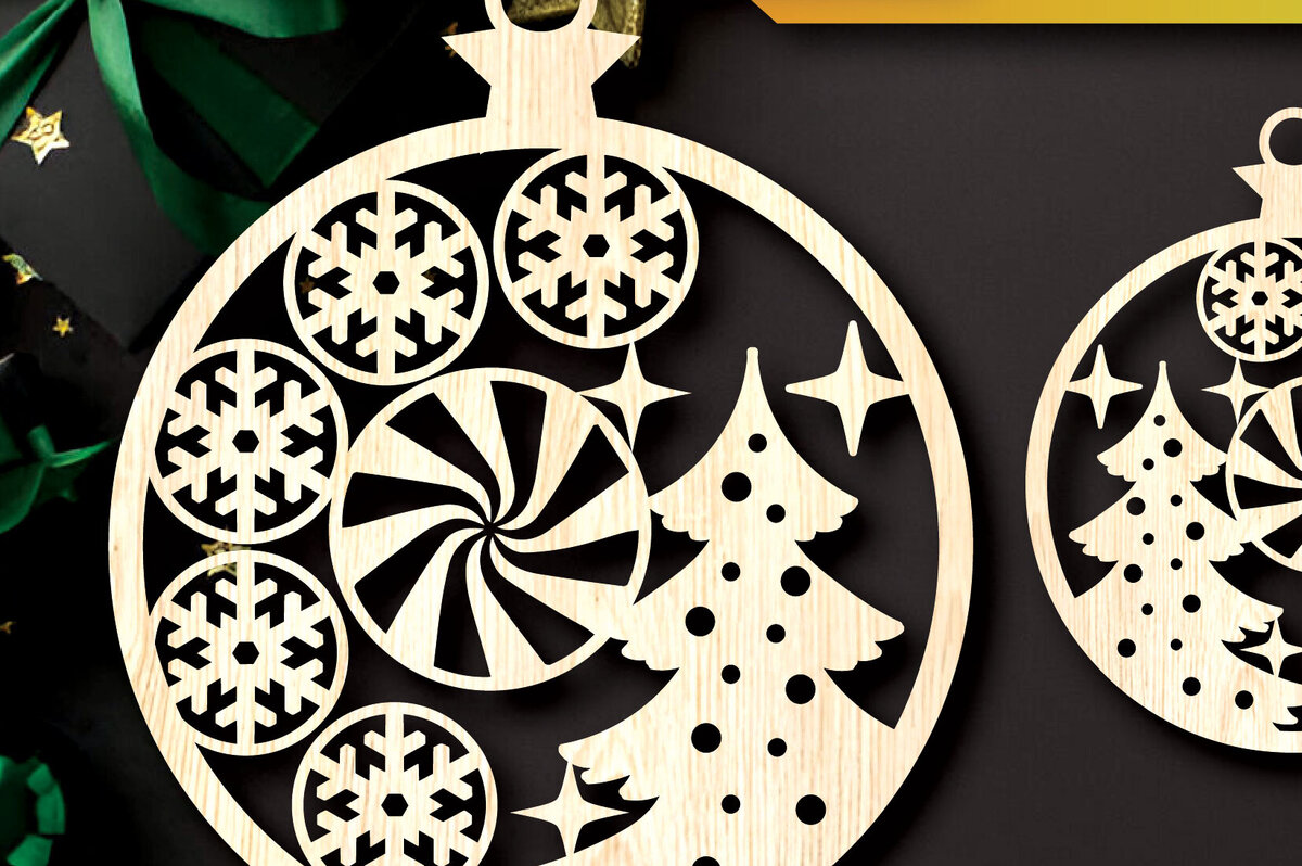 Intra απο ξύλο plywood  Χρώμα wenge 3mm-4mm πάχος - Στολίδια χριστουγεννιάτικων δέντρων με λέιζερ Δίασταση 6x6 cm INTRAFABR-76050319