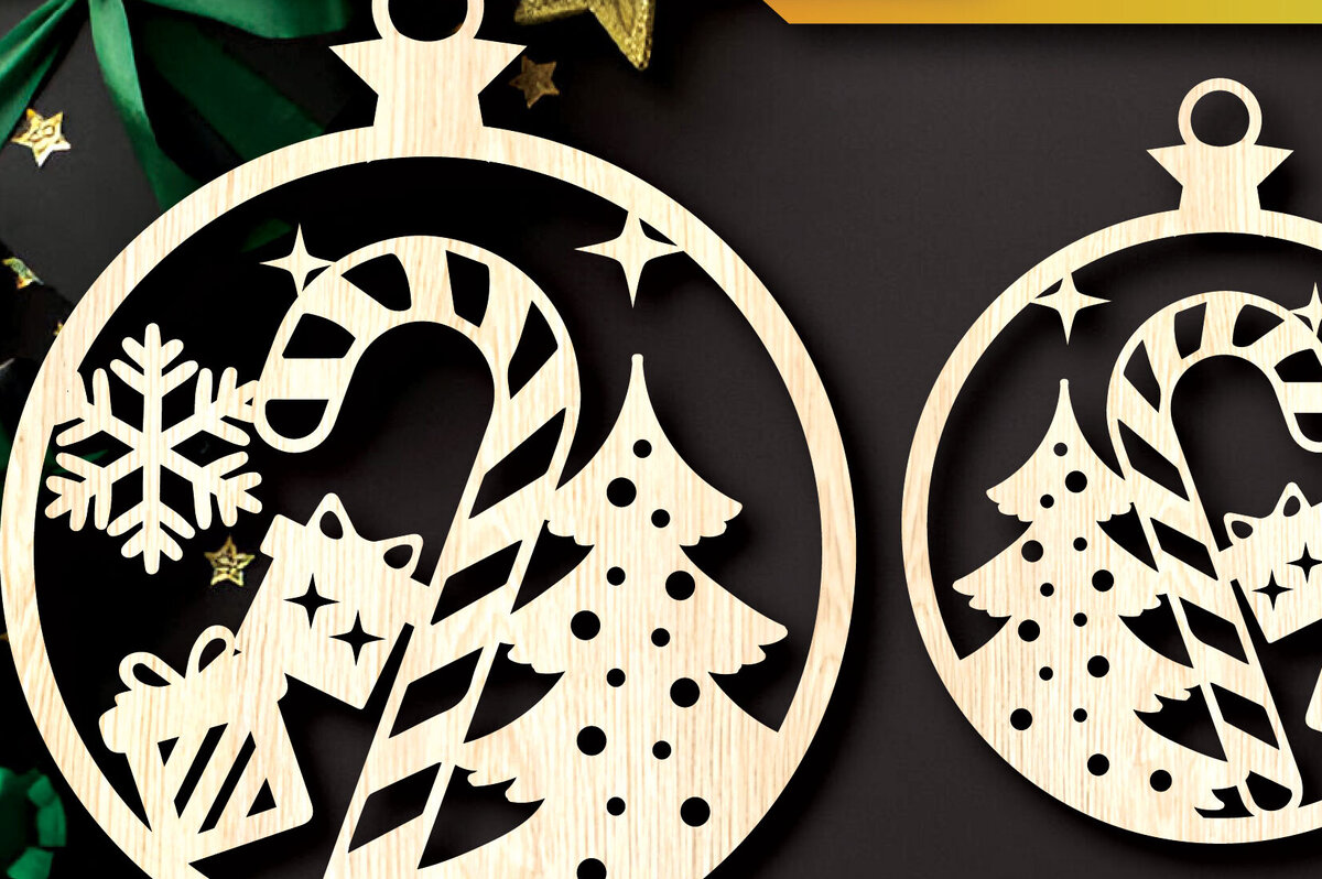 Intra απο ξύλο plywood  Χρώμα wenge 3mm-4mm πάχος - Στολίδια χριστουγεννιάτικων δέντρων με λέιζερ Δίασταση 6x6 cm INTRAFABR-76050336