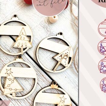 Intra απο ξύλο plywood Χρώμα wenge 3mm-4mm πάχος - Αρχεία λέιζερ στολίδια χριστουγεννιάτικου δέντρου Δίασταση 6x6 cm INTRAFABR-76050351 - Image 1