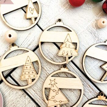 Intra απο ξύλο plywood Χρώμα wenge 3mm-4mm πάχος - Αρχεία λέιζερ στολίδια χριστουγεννιάτικου δέντρου Δίασταση 6x6 cm INTRAFABR-76050351 - Image 2