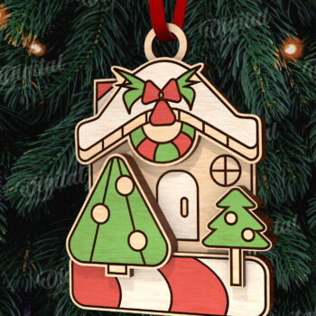 Intra απο ξύλο plywood Χρώμα wenge 3mm-4mm πάχος - Δέσμη LaserCut στολίδια χριστουγεννιάτικου δέντρου Δίασταση 6x6 cm INTRAFABR-76050283 - Image 9