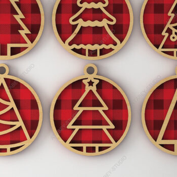 Intra απο ξύλο plywood Χρώμα wenge 3mm-4mm πάχος - Χριστουγεννιάτικα στολίδια για το νέο έτος Δίασταση 6x6 cm INTRAFABR-78900232 - Image 2