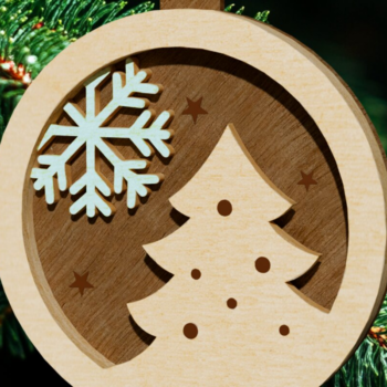 Intra απο ξύλο plywood  Χρώμα wenge 3mm-4mm πάχος - Σετ πρότυπα χριστουγεννιάτικου δέντρου στολίδια Δίασταση 2x2 cm INTRAFABR-105850515 - Image 2