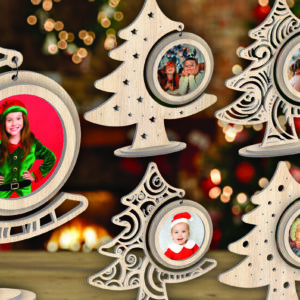 Intra απο ξύλο plywood  Χρώμα wenge 3mm-4mm πάχος - Χριστουγεννιάτικο δέντρο Κορνίζα φωτογραφιών με Δίασταση 20x25 cm INTRAFABR-106148461