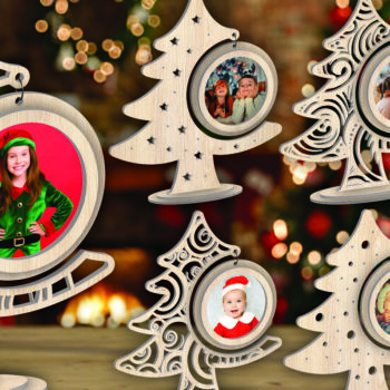 Intra απο ξύλο plywood  Χρώμα wenge 3mm-4mm πάχος - Χριστουγεννιάτικο δέντρο Κορνίζα φωτογραφιών με Δίασταση 20x25 cm INTRAFABR-106148461 - Image 1