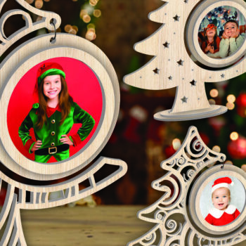 Intra απο ξύλο plywood  Χρώμα wenge 3mm-4mm πάχος - Χριστουγεννιάτικο δέντρο Κορνίζα φωτογραφιών με Δίασταση 20x25 cm INTRAFABR-106148461 - Image 2