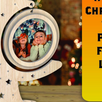 Intra απο ξύλο plywood  Χρώμα wenge 3mm-4mm πάχος - Χριστουγεννιάτικο δέντρο Κορνίζα φωτογραφιών με Δίασταση 20x25 cm INTRAFABR-106148492 - Image 1