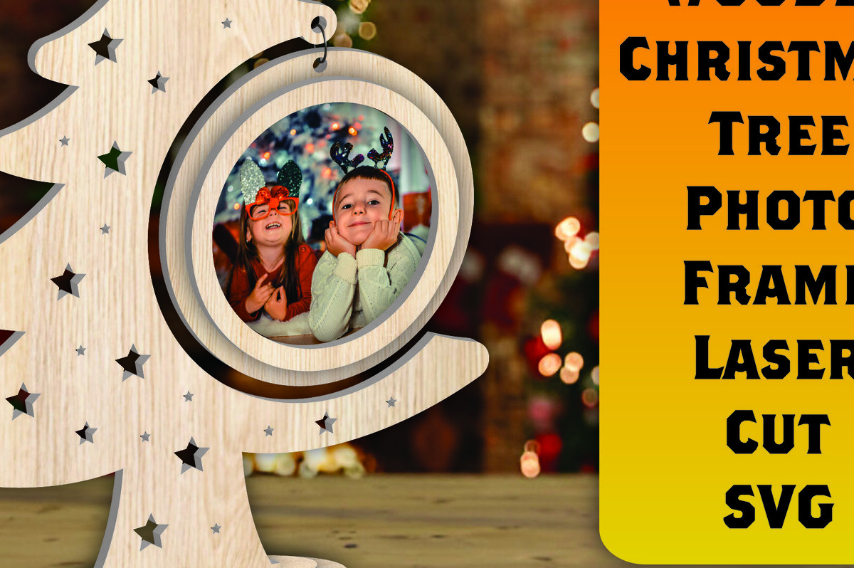 Intra απο ξύλο plywood  Χρώμα wenge 3mm-4mm πάχος - Χριστουγεννιάτικο δέντρο Κορνίζα φωτογραφιών με Δίασταση 20x25 cm INTRAFABR-106148492