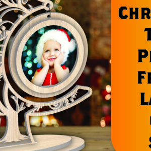 Intra απο ξύλο plywood  Χρώμα wenge 3mm-4mm πάχος - Χριστουγεννιάτικο δέντρο Κορνίζα φωτογραφιών με Δίασταση 20x25 cm INTRAFABR-106148529