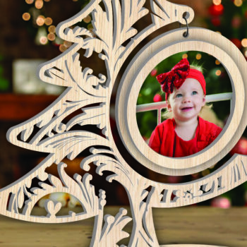 Intra απο ξύλο plywood Χρώμα wenge 3mm-4mm πάχος - Χριστουγεννιάτικο δέντρο Κορνίζα φωτογραφιών με Δίασταση 20x25 cm INTRAFABR-106148547 - Image 2