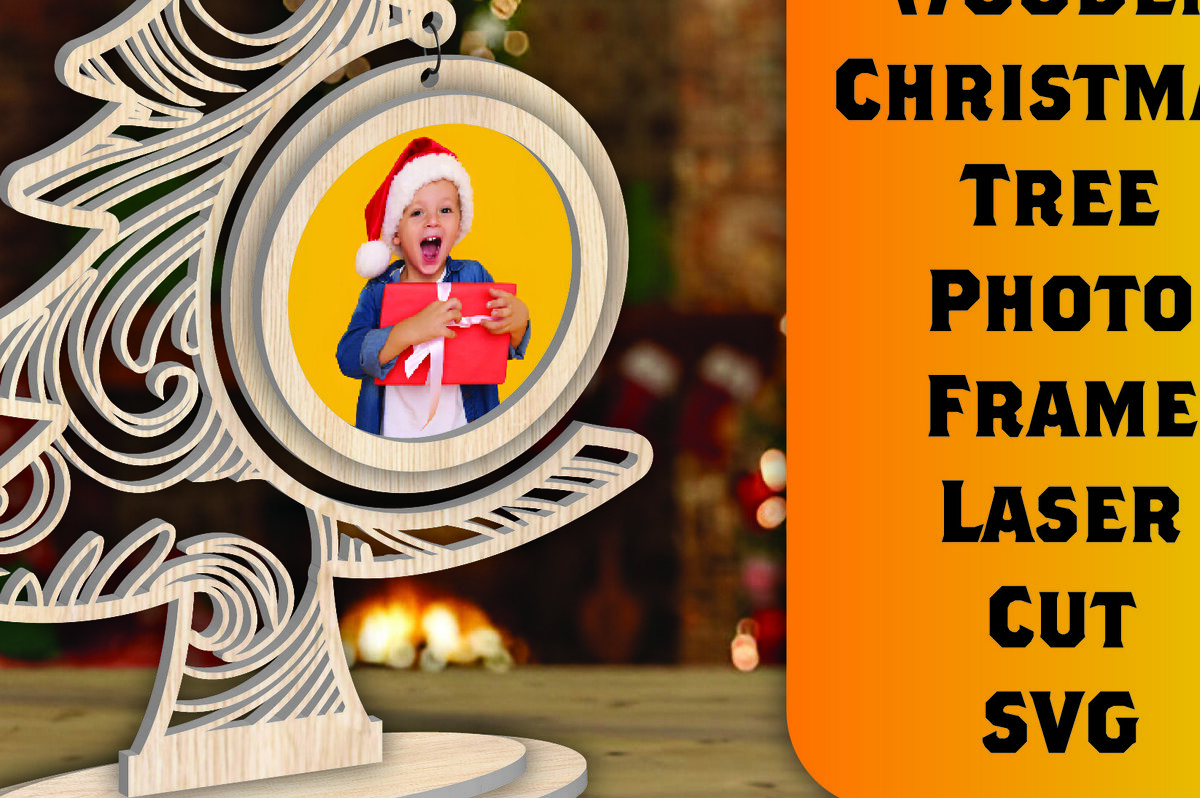 Intra απο ξύλο plywood  Χρώμα wenge 3mm-4mm πάχος - Χριστουγεννιάτικο δέντρο Κορνίζα φωτογραφιών με Δίασταση 20x25 cm INTRAFABR-106148566