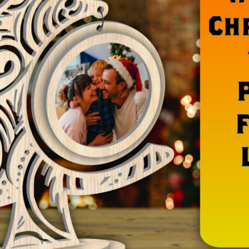 Intra απο ξύλο plywood Χρώμα wenge 3mm-4mm πάχος - Χριστουγεννιάτικο δέντρο Κορνίζα φωτογραφιών με Δίασταση 20x25 cm INTRAFABR-106148599 - Image 1