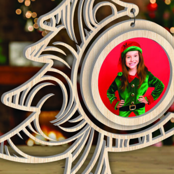 Intra απο ξύλο plywood Χρώμα wenge 3mm-4mm πάχος - Χριστουγεννιάτικο δέντρο Κορνίζα φωτογραφιών με Δίασταση 20x25 cm INTRAFABR-106148607 - Image 2